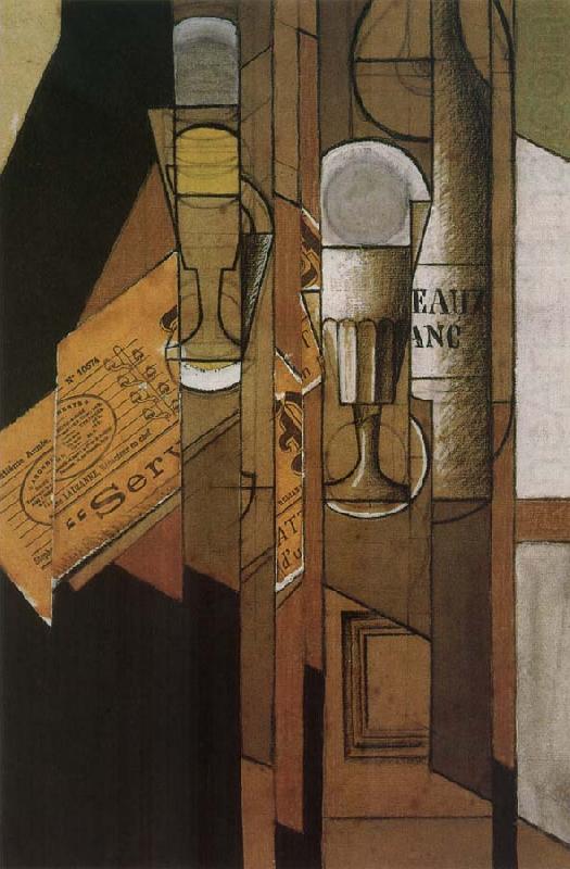 Cup newspaper and winebottle, Juan Gris